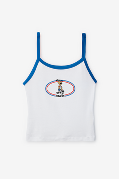 Male USA Cami White/Blue
