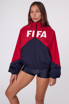 Worldcup Zip-Up Windbreaker Navy/Red