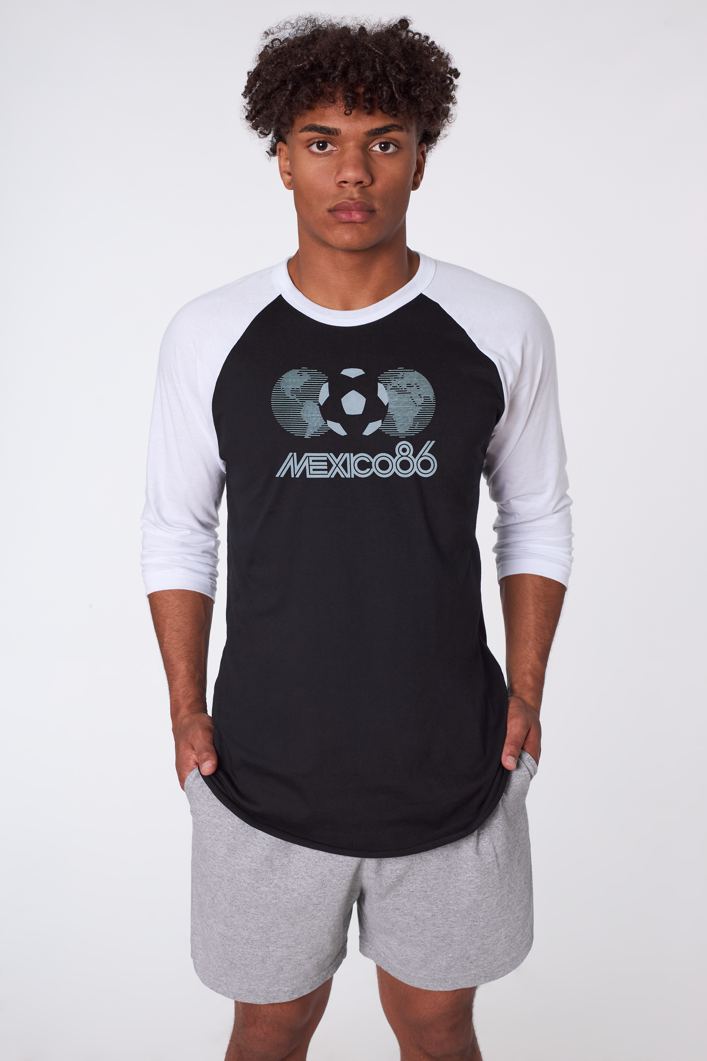 Black/White Mexico Raglan