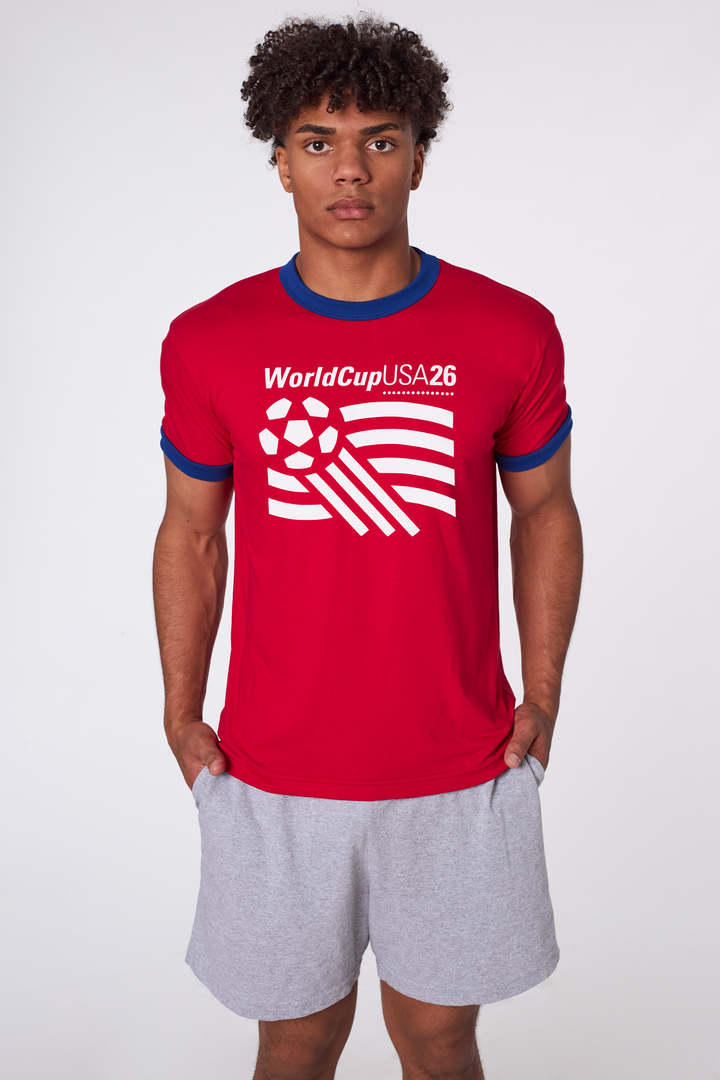 USA World Cup Ringer Tee Red/Royal