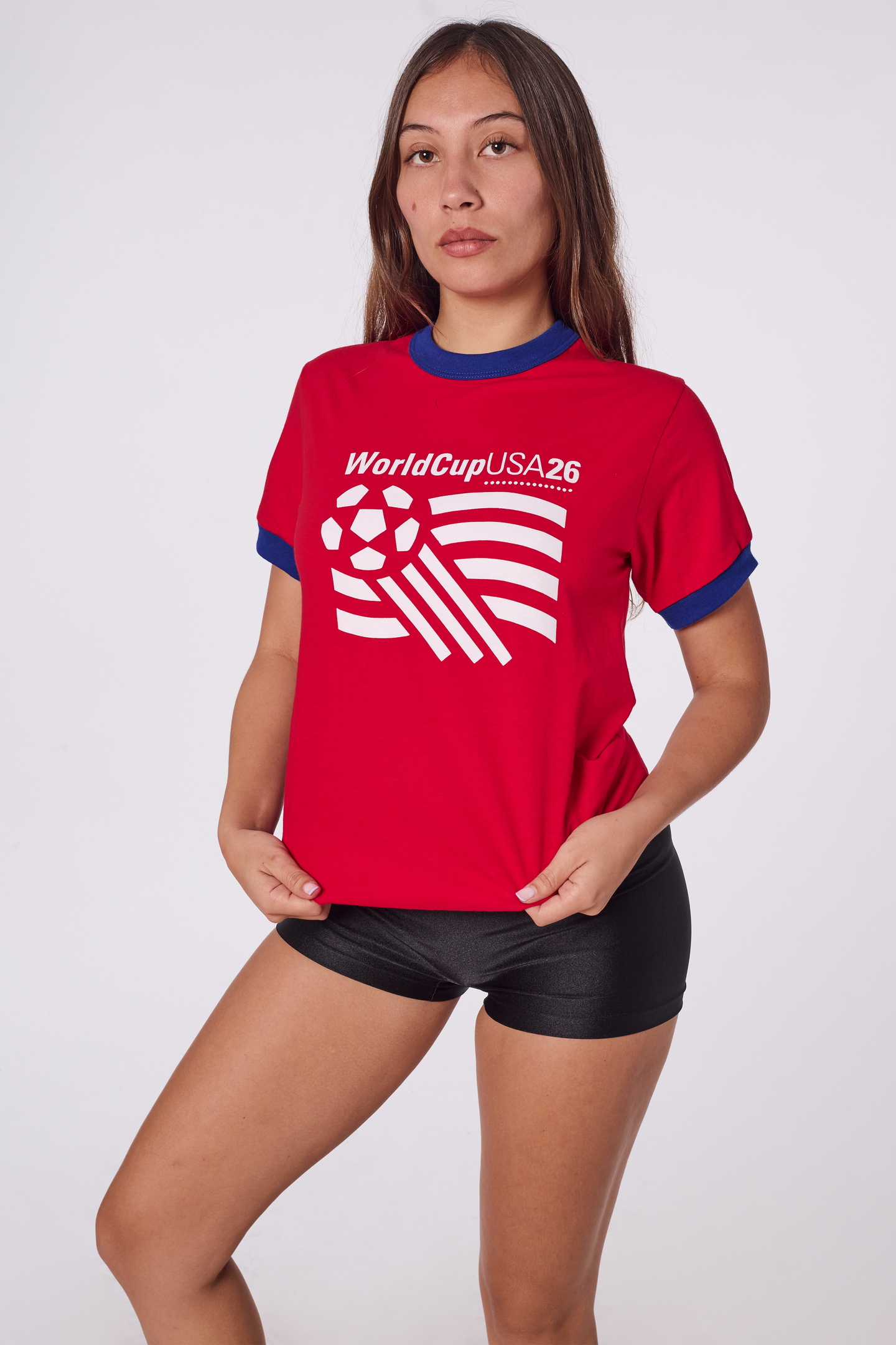 Male USA World Cup Ringer Tee Red/Royal